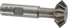 Interstate - 1-3/8° 1-3/8" Cut Diam, 1/2" Cut Width, 5/8" Shank, High Speed Steel Double-Angle Cutter - Apex Tool & Supply