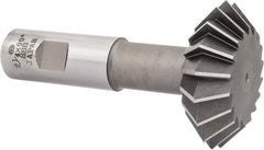 Interstate - 2-1/4° 2-1/4" Cut Diam, 3/4" Cut Width, 7/8" Shank, High Speed Steel Double-Angle Cutter - Apex Tool & Supply