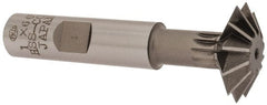 Interstate - 1° 1" Cut Diam, 5/16" Cut Width, 1/2" Shank, Cobalt Double-Angle Cutter - Apex Tool & Supply