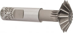 Interstate - 1-3/8° 1-3/8" Cut Diam, 7/16" Cut Width, 5/8" Shank, Cobalt Double-Angle Cutter - Apex Tool & Supply
