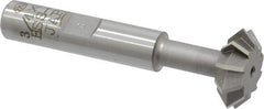 Interstate - 3/4° 3/4" Cut Diam, 1/4" Cut Width, 3/8" Shank, Cobalt Double-Angle Cutter - Apex Tool & Supply