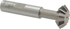 Interstate - 1° 1" Cut Diam, 3/8" Cut Width, 1/2" Shank, Cobalt Double-Angle Cutter - Apex Tool & Supply