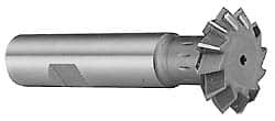 Made in USA - 2-1/4° 2-1/4" Cut Diam, 3/4" Cut Width, 7/8" Shank, High Speed Steel Double-Angle Cutter - Apex Tool & Supply