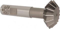 Interstate - 1-1/2° 1-1/2" Cut Diam, 9/16" Cut Width, 5/8" Shank, Cobalt Double-Angle Cutter - Apex Tool & Supply