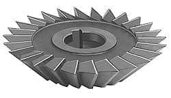 Value Collection - 6" Diam x 3/4" Width of Cut, 45° Included Angle, Arbor Connection, High Speed Steel Single Angle Cutter - Right Hand Cut, Oxide Finish - Apex Tool & Supply