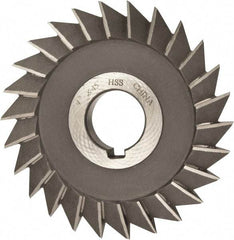 Value Collection - 4" Diam x 1/2" Width of Cut, 45° Included Angle, Arbor Connection, High Speed Steel Single Angle Cutter - Right Hand Cut, Oxide Finish - Apex Tool & Supply