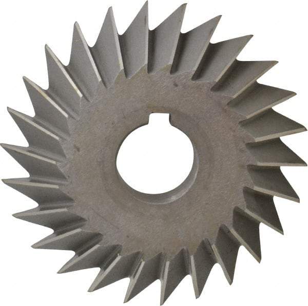 Value Collection - 4" Diam x 3/4" Width of Cut, 45° Included Angle, Arbor Connection, High Speed Steel Single Angle Cutter - Right Hand Cut, Oxide Finish - Apex Tool & Supply