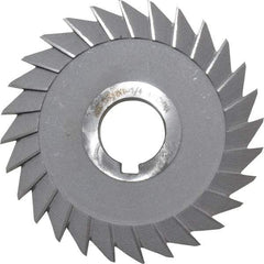 Interstate - 5" Diam x 3/4" Width of Cut, 45° Included Angle, Arbor Connection, High Speed Steel Single Angle Cutter - Right Hand Cut, Oxide Finish - Apex Tool & Supply