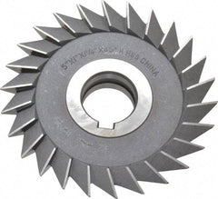 Value Collection - 5" Diam x 1" Width of Cut, 45° Included Angle, Arbor Connection, High Speed Steel Single Angle Cutter - Right Hand Cut, Oxide Finish - Apex Tool & Supply