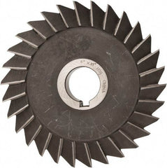 Value Collection - 6" Diam x 1" Width of Cut, 45° Included Angle, Arbor Connection, High Speed Steel Single Angle Cutter - Right Hand Cut, Oxide Finish - Apex Tool & Supply