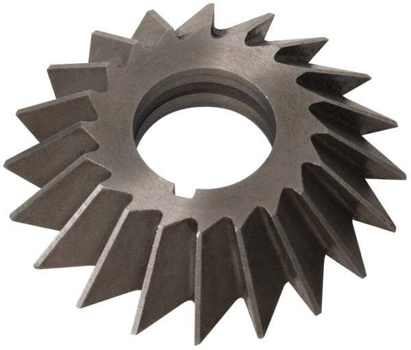 Value Collection - 3" Diam x 3/4" Width of Cut, 60° Included Angle, Arbor Connection, High Speed Steel Single Angle Cutter - Left Hand Cut, Uncoated - Apex Tool & Supply