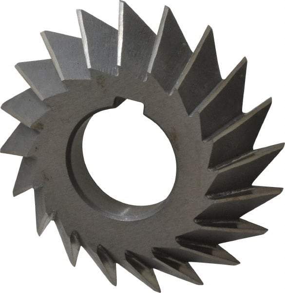 Value Collection - 2-3/4" Diam x 1/2" Width of Cut, 45° Included Angle, Arbor Connection, High Speed Steel Single Angle Cutter - Left Hand Cut, Oxide Finish - Apex Tool & Supply