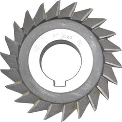 Value Collection - 3" Diam x 5/8" Width of Cut, 45° Included Angle, Arbor Connection, High Speed Steel Single Angle Cutter - Left Hand Cut, Oxide Finish - Apex Tool & Supply