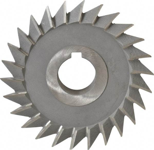 Value Collection - 4" Diam x 3/4" Width of Cut, 45° Included Angle, Arbor Connection, High Speed Steel Single Angle Cutter - Left Hand Cut, Oxide Finish - Apex Tool & Supply