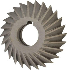 Value Collection - 4" Diam x 1" Width of Cut, 45° Included Angle, Arbor Connection, High Speed Steel Single Angle Cutter - Left Hand Cut, Oxide Finish - Apex Tool & Supply