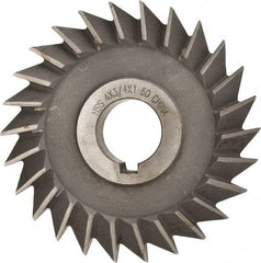Value Collection - 4" Diam x 3/4" Width of Cut, 60° Included Angle, Arbor Connection, High Speed Steel Single Angle Cutter - Right Hand Cut, Oxide Finish - Apex Tool & Supply
