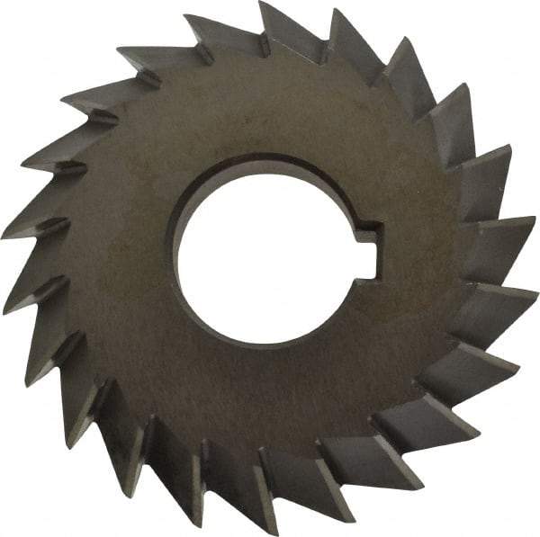 Value Collection - 3" Diam x 5/8" Width of Cut, 60° Included Angle, Arbor Connection, High Speed Steel Single Angle Cutter - Left Hand Cut, Uncoated - Apex Tool & Supply