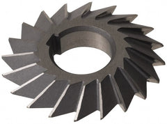 Made in USA - 6° 6" Cut Diam, 1" Cut Width, 1-1/4" Arbor, High Speed Steel Double-Angle Cutter - Apex Tool & Supply