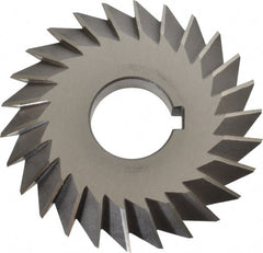 Value Collection - 4° 4" Cut Diam, 1/2" Cut Width, 1-1/4" Arbor, High Speed Steel Double-Angle Cutter - Apex Tool & Supply