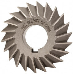 Value Collection - 3° 3" Cut Diam, 3/4" Cut Width, 1" Arbor, High Speed Steel Double-Angle Cutter - Apex Tool & Supply