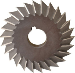 Value Collection - 4° 4" Cut Diam, 3/4" Cut Width, 1" Arbor, High Speed Steel Double-Angle Cutter - Apex Tool & Supply