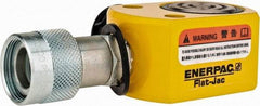 Enerpac - 10 Ton, 0.44" Stroke, 0.98 Cu In Oil Capacity, Portable Hydraulic Flat Body Cylinder - 2.24 Sq In Effective Area, 1.69" Lowered Ht., 2.13" Max Ht., 1.69" Cyl Bore Diam, 1.5" Plunger Rod Diam, 10,000 Max psi - Apex Tool & Supply