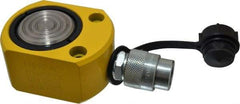 Enerpac - 20 Ton, 0.44" Stroke, 1.94 Cu In Oil Capacity, Portable Hydraulic Flat Body Cylinder - 4.43 Sq In Effective Area, 2.03" Lowered Ht., 2.47" Max Ht., 2.38" Cyl Bore Diam, 2" Plunger Rod Diam, 10,000 Max psi - Apex Tool & Supply