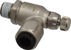 Legris - 3/8" Tube OD x 1/4" NPT Metal Flow Control Regulator - 0 to 145 psi & Treated Brass Material - Apex Tool & Supply