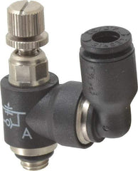 Legris - 5/32" OD x 10-32 UNF Miniature Swivel Outlet Flow Control Regulator - 0 to 145 psi & Nylon Material - Apex Tool & Supply