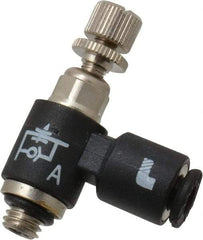 Legris - 1/8" OD x 10-32 UNF Miniature Flow Control Regulator - 0 to 145 psi & Nylon Material - Apex Tool & Supply