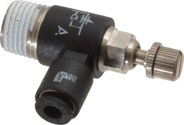 Legris - 1/8" OD x 1/8" NPT Miniature Flow Control Regulator - 0 to 145 psi & Nylon Material - Apex Tool & Supply