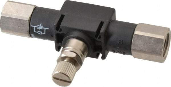 Legris - 1/4" NPT Threaded In-Line Flow Control Valve - 0 to 145 psi & Nylon Material - Apex Tool & Supply