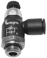 Legris - 12mm Tube OD x 1/8 Male BSPT Compact Meter Out Flow Control Valve - 14.5 to 145 psi, Nylon - Apex Tool & Supply
