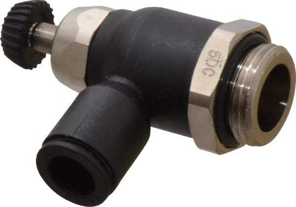 Legris - 8mm Tube OD x 3/8 Male BSPP Compact Meter Out Flow Control Valve - 14.5 to 145 psi, Nylon - Apex Tool & Supply