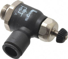 Legris - 10mm Tube OD x 1/4 Male BSPP Compact Meter Out Flow Control Valve - 14.5 to 145 psi, Nylon - Apex Tool & Supply