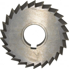 Value Collection - 4° 4" Cut Diam, 1/2" Cut Width, 1-1/4" Arbor, High Speed Steel Double-Angle Cutter - Apex Tool & Supply