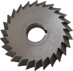 Value Collection - 4° 4" Cut Diam, 3/4" Cut Width, 1" Arbor, High Speed Steel Double-Angle Cutter - Apex Tool & Supply