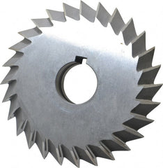 Value Collection - 5° 5" Cut Diam, 1" Cut Width, 1-1/4" Arbor, High Speed Steel Double-Angle Cutter - Apex Tool & Supply