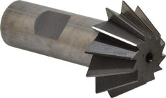 Value Collection - 1-1/2" Diam x 5/8" Width of Cut, 60° Included Angle, Shank Connection, High Speed Steel Single Angle Cutter - 3/4" Shank Diam, 2-3/4" Overall Length, Right Hand Cut, Uncoated - Apex Tool & Supply