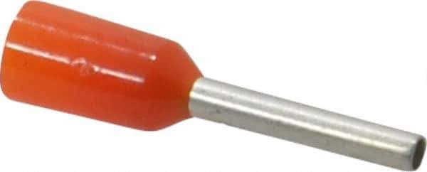 ACI - 22 AWG, Partially Insulated, Crimp Electrical Wire Ferrule - 8mm Long x 1.3mm Diameter Pin, 14mm Overall Length - Apex Tool & Supply