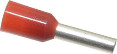 ACI - 16 AWG, Partially Insulated, Crimp Electrical Wire Ferrule - 8mm Long x 2mm Diameter Pin, 14.4mm Overall Length - Apex Tool & Supply
