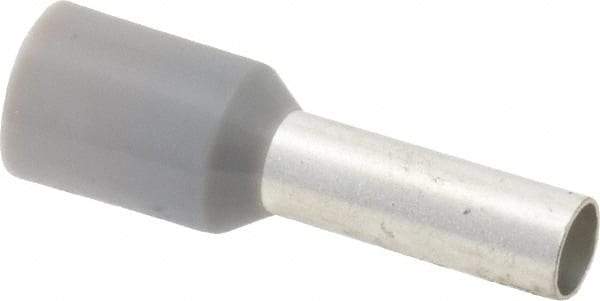 ACI - 12 AWG, Partially Insulated, Crimp Electrical Wire Ferrule - 10mm Long x 3.2mm Diameter Pin, 17-1/2mm Overall Length - Apex Tool & Supply