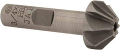 Interstate - 3/4" Large x 5/16" Small Diam, 3/8" Width of Cut, 90° Included Angle, High Speed Steel Face Angle Cutter - 3/8" Shank Diam, 1-15/16" Overall Length, Weldon Flat - Apex Tool & Supply