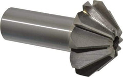 Interstate - 1-5/8" Large x 5/8" Small Diam, 11/16" Width of Cut, 90° Included Angle, High Speed Steel Face Angle Cutter - 3/4" Shank Diam, 2-11/16" Overall Length, Weldon Flat - Apex Tool & Supply