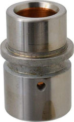 Dayton Lamina - 1" ID x 2-11/16" OAL, Steel, Bronze Plated Die & Mold Shoulder Bushing - Shoulder, 1.72" Bottom OD, 1-1/2" Top OD, 1.845" Collar OD, 1-3/4" Under Collar, 15/16" Above Collar - Apex Tool & Supply