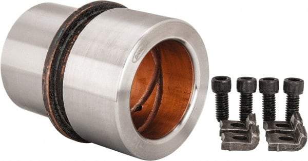 Dayton Lamina - 2" ID x 3-5/8" OAL, Steel, Bronze Plated Die & Mold Shoulder Bushing - Shoulder, 2.909" Bottom OD, 2-1/2" Top OD, 3.064" Collar OD, 2" Under Collar, 1-5/8" Above Collar - Apex Tool & Supply