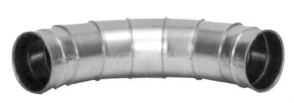 Made in USA - 5" ID Galvanized Duct Fitting - 8.82" Long, 24 Gage - Apex Tool & Supply