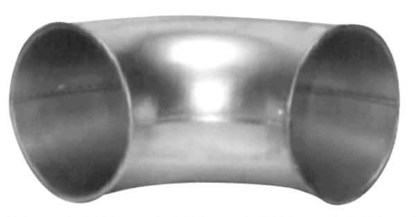 Made in USA - 8" ID Galvanized Duct 60° Elbow - 17.31" Long, 22 Gage - Apex Tool & Supply