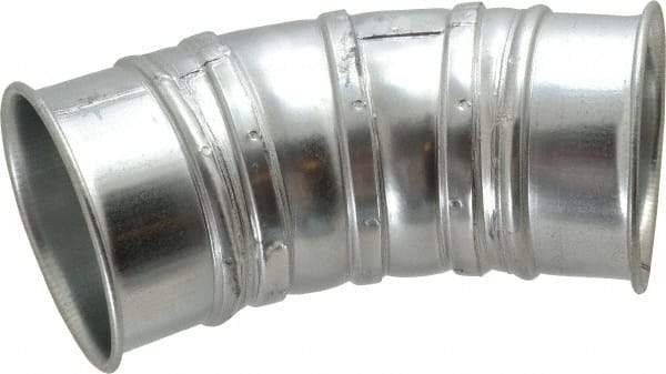 Made in USA - 5" ID Galvanized Duct 45° Elbow - 7.86" Long, 22 Gage - Apex Tool & Supply