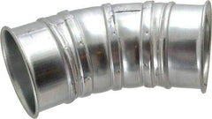 Made in USA - 5" ID Galvanized Duct 45° Elbow - 7.86" Long, 22 Gage - Apex Tool & Supply